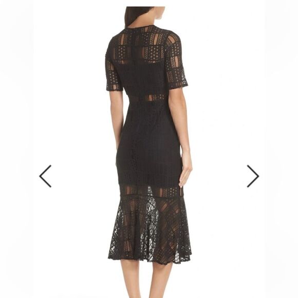 Avec Les Filles ruffled hem lace midi dress NWT - Picture 4 of 6